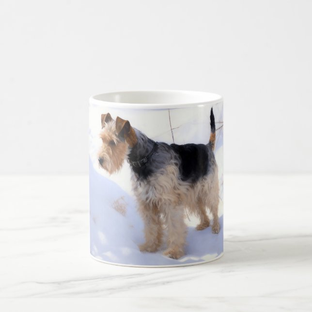 Wire Fox Terrier lässt es Weihnachten schnee Kaffeetasse (Mittel)