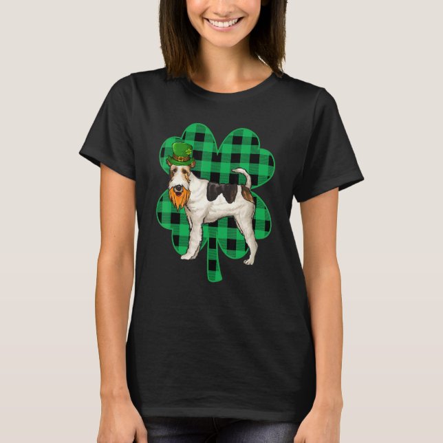 Wire Fox Terrier Leprechaun St Patricks Day Lucky T-Shirt (Vorderseite)
