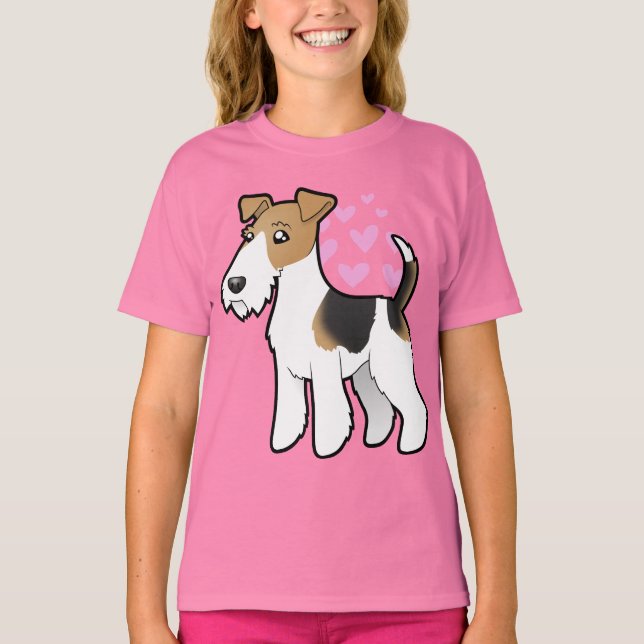 Wire Fox Terrier Liebe T-Shirt (Vorderseite)