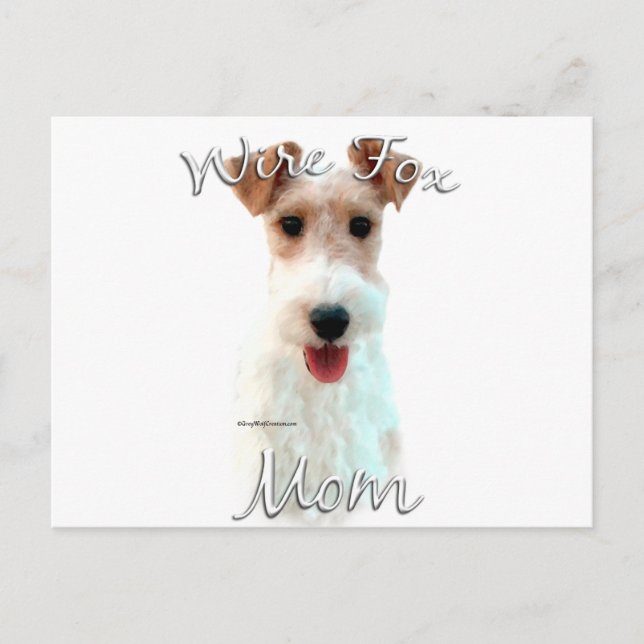 Wire Fox Terrier Mama 2 Postkarte (Vorderseite)