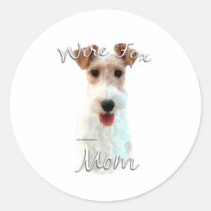 Wire Fox Terrier Mama 2 Runder Aufkleber