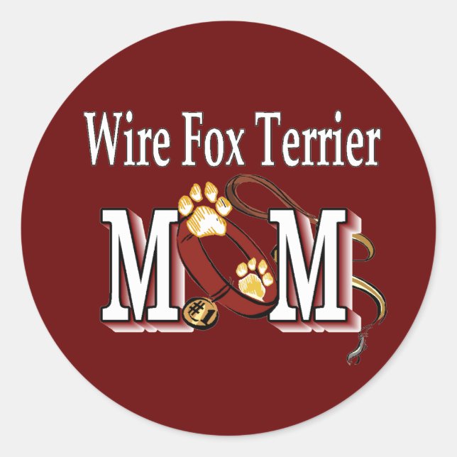 Wire Fox Terrier Mama Geschenke Runder Aufkleber (Vorderseite)