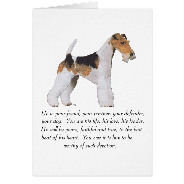 Wire Fox Terrier Memory / Dedication MALE (Vorne)