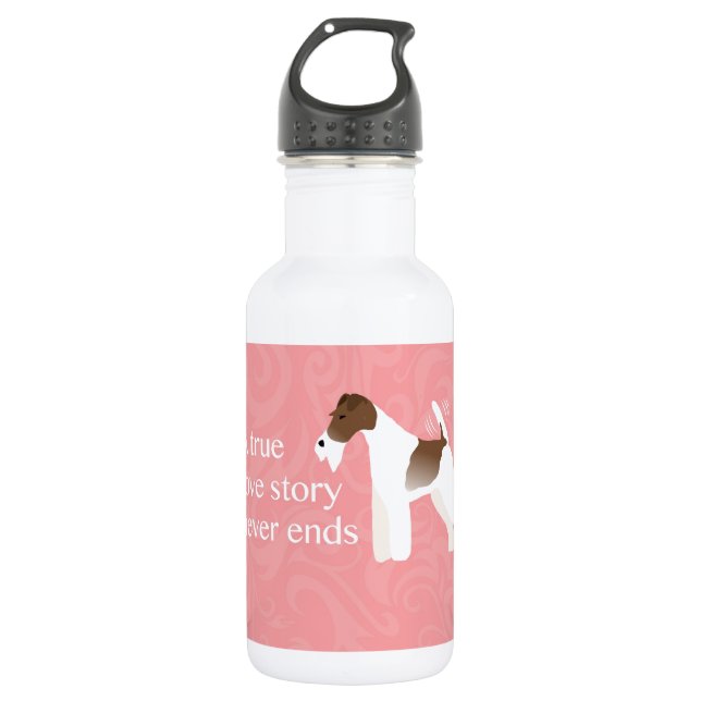 Wire Fox Terrier Minimalistische Silhouette Design Trinkflasche (Vorderseite)