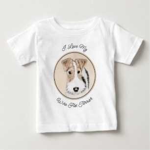 Wire Fox Terrier Painting - Niedliche Original Dog Baby T-shirt