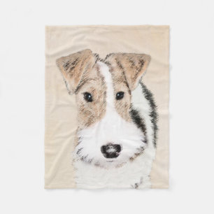 Wire Fox Terrier Painting - Niedliche Original Dog Fleecedecke
