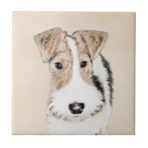 Wire Fox Terrier Painting - Niedliche Original Dog Fliese