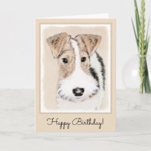 Wire Fox Terrier Painting - Niedliche Original Dog Karte