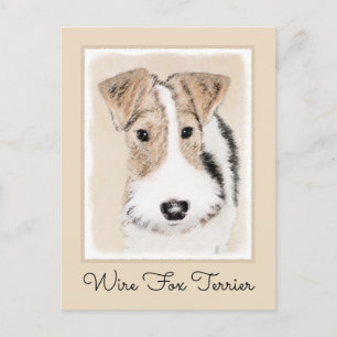Wire Fox Terrier Painting - Niedliche Original Dog Postkarte