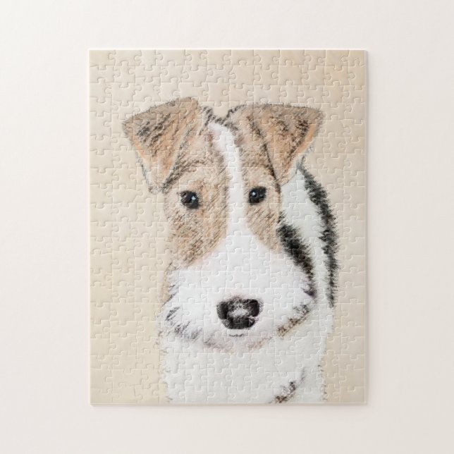 Wire Fox Terrier Painting - Niedliche Original Dog Puzzle (Vertikal)