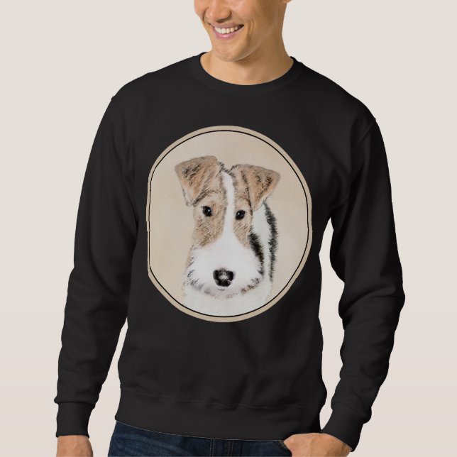 Wire Fox Terrier Painting - Niedliche Original Dog Sweatshirt (Vorderseite)