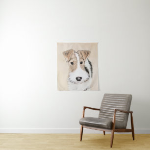 Wire Fox Terrier Painting - Niedliche Original Dog Wandteppich