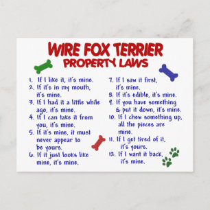 WIRE FOX TERRIER Property Laws 2 Postkarte
