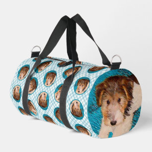 Wire Fox Terrier Puppy Malerei Tricolor Dog Art Duffle Bag