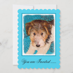 Wire Fox Terrier Puppy Painting - Original Dog Art Einladung