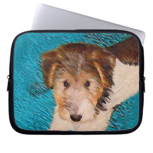 Wire Fox Terrier Puppy Painting - Original Dog Art Laptopschutzhülle
