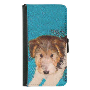 Wire Fox Terrier Puppy Painting - Original Dog Art Geldbeutel Hülle Für Das Samsung Galaxy S5