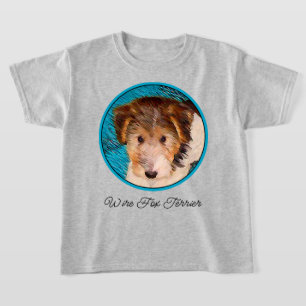Wire Fox Terrier Puppy Painting - Original Dog Art T-Shirt