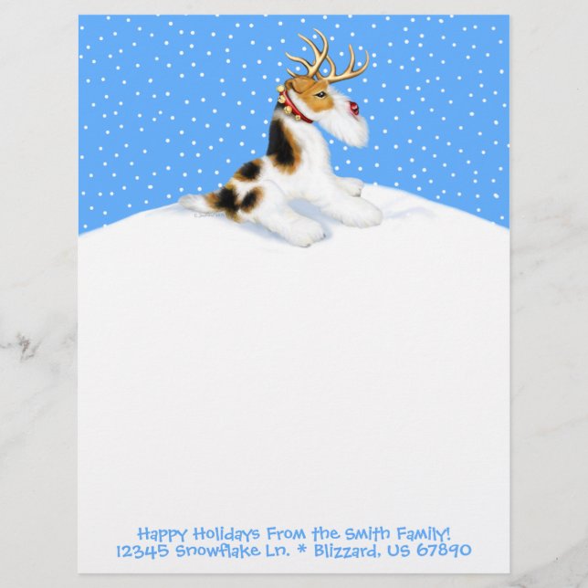Wire Fox Terrier Reindeer (Vorderseite)