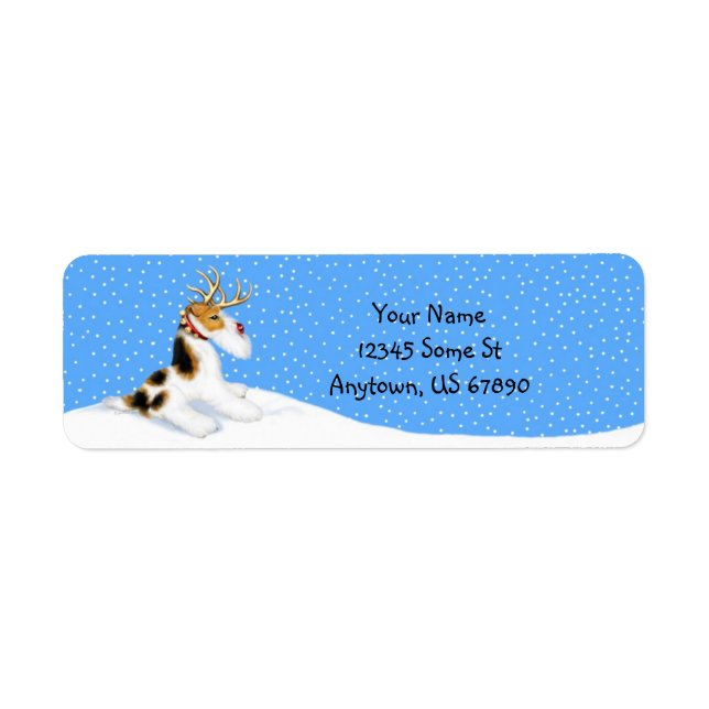 Wire Fox Terrier Reindeer Labels (Vorne)