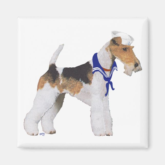 Wire Fox Terrier Sailor Magnet (Vorne)