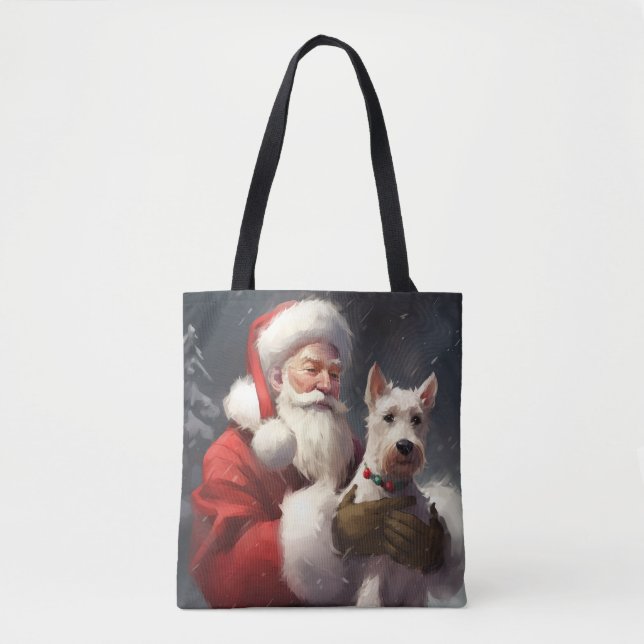 Wire Fox Terrier Santa Claus Weihnachten (Vorderseite)