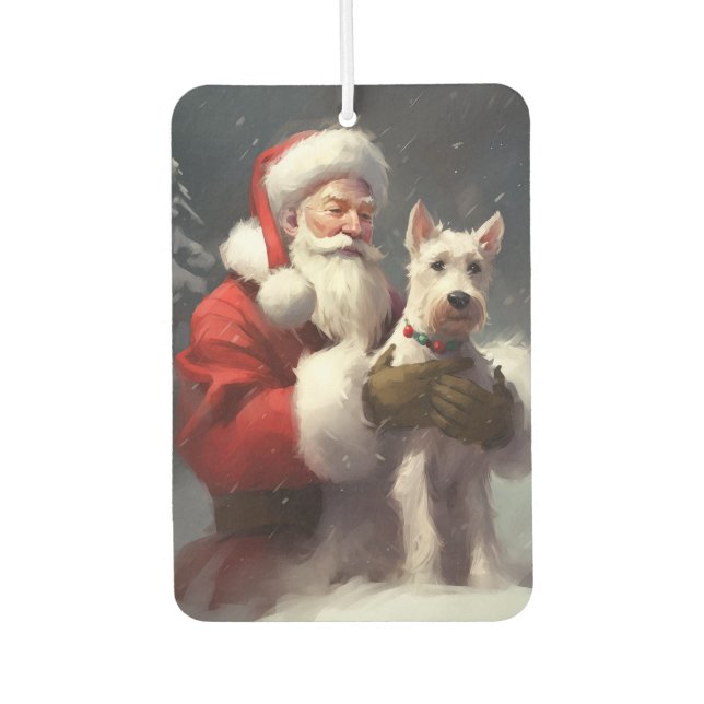 Wire Fox Terrier Santa Claus Weihnachten Autolufterfrischer (Vorderseite)