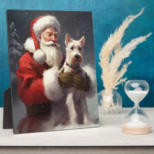 Wire Fox Terrier Santa Claus Weihnachten Fotoplatte