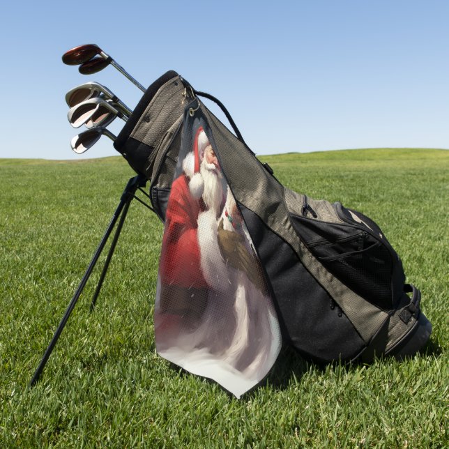 Wire Fox Terrier Santa Claus Weihnachten Golfhandtuch (Gras)