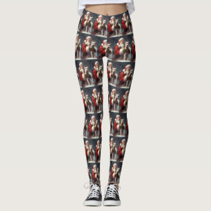 Wire Fox Terrier Santa Claus Weihnachten Leggings