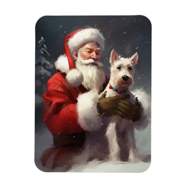 Wire Fox Terrier Santa Claus Weihnachten Magnet (Vertikal)