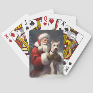 Wire Fox Terrier Santa Claus Weihnachten Spielkarten