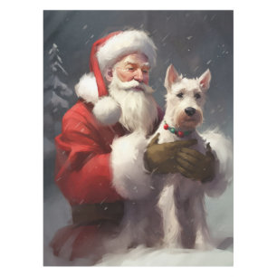 Wire Fox Terrier Santa Claus Weihnachten Tischdecke