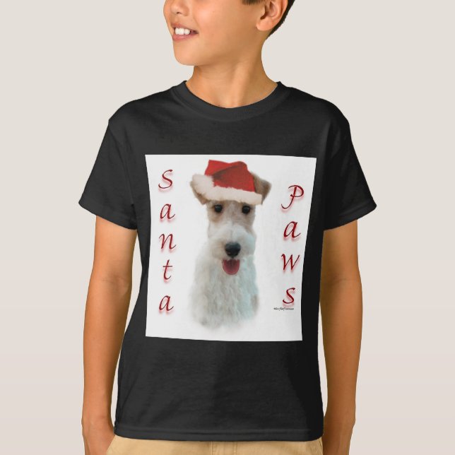 Wire Fox Terrier Santa Paws T-Shirt (Vorderseite)
