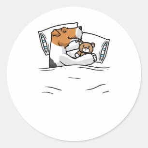 Wire Fox Terrier Sleep Shirt Runder Aufkleber