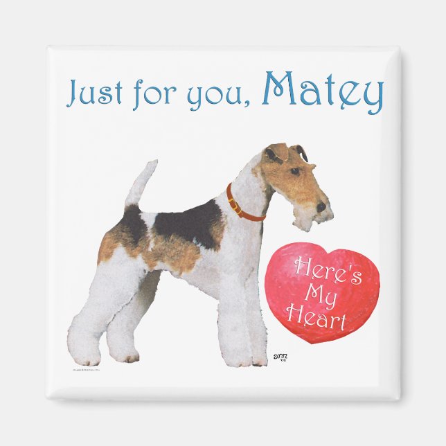 Wire Fox Terrier Valentine Magnet (Vorne)