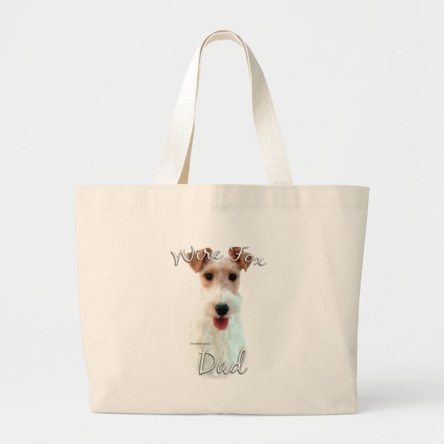 Wire Fox Terrier Vater 2 Jumbo Stoffbeutel (Vorne)