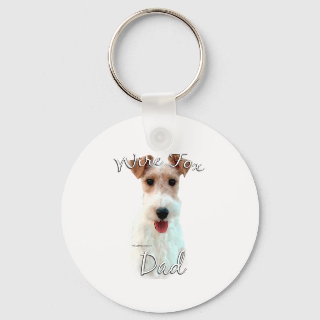 Wire Fox Terrier Vater 2 Schlüsselanhänger (Vorderseite)