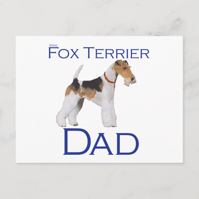 Wire Fox Terrier Vatertag Postkarte (Vorderseite)