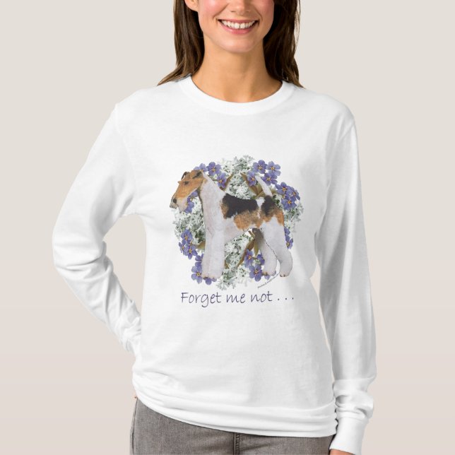 Wire Fox Terrier Vergiss-Me-not T-Shirt (Vorderseite)