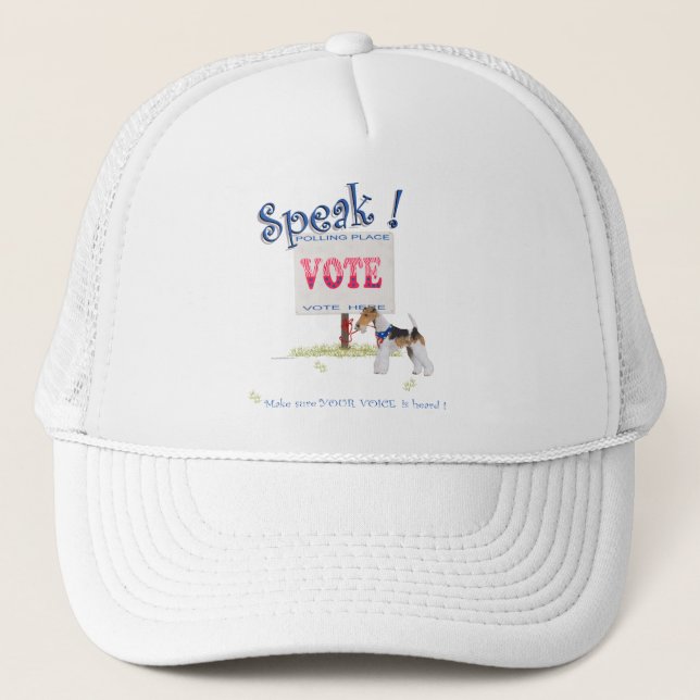 Wire Fox Terrier Voting Voice Truckerkappe (Vorderseite)