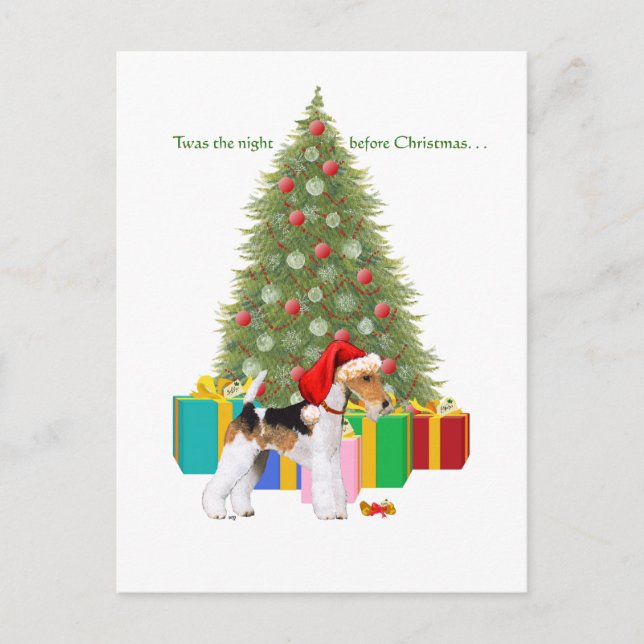 Wire Fox Terrier Weihnachten (Vorderseite)