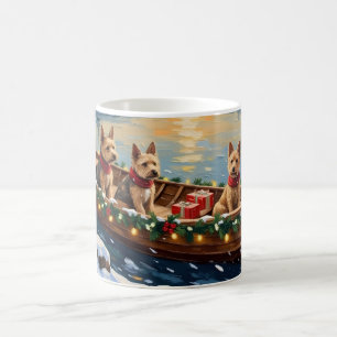 Wire Fox Terrier Weihnachtsboot Urlaub Kaffeetasse