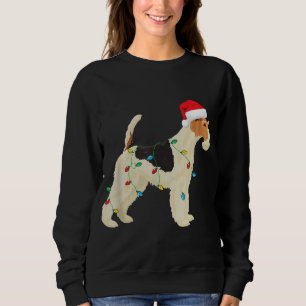 Wire Fox Terrier Weihnachtslicht Weihnachtsmannmüt Sweatshirt