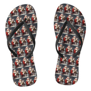 Wire Fox Terrier Weihnachtsmann Festives Weihnacht Flip Flops