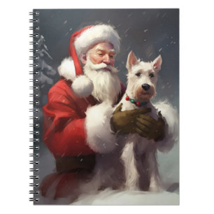 Wire Fox Terrier Weihnachtsmann Festives Weihnacht Notizblock