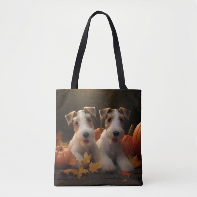 Wire Fox Terrier Welpe Autumn Delight Pumpkin (Vorderseite)