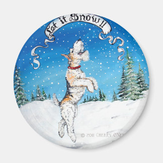 Wire Fox Terrier Winter Magnet