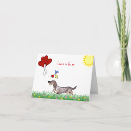 Wire Hair Dackel Valentine Karte
