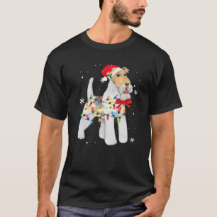 Wire Hair Fox Terrier Hund Weihnachtslicht Xmas Ma T-Shirt